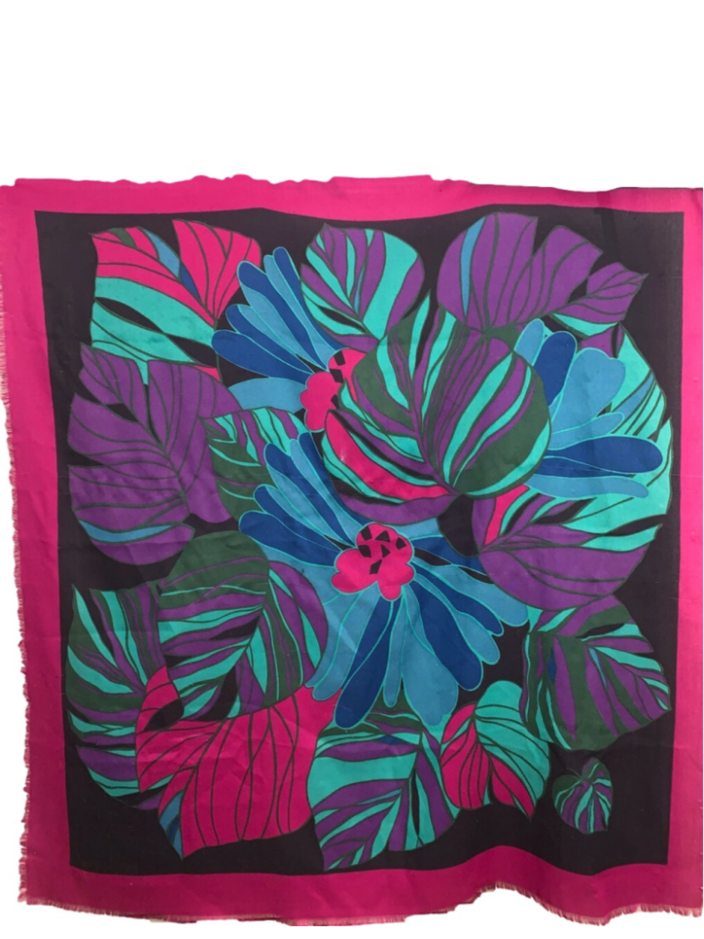 Women's Cybèle Scarf One Size Black Pink Floral Print